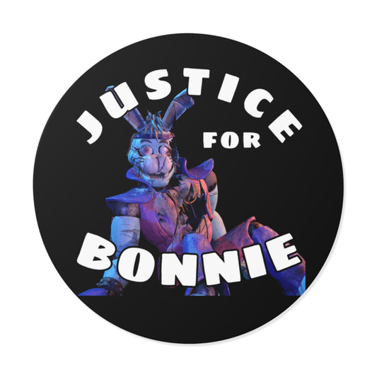 Round Sticker — "Justice for Bonnie" FNAF Bonnie Fan Decal